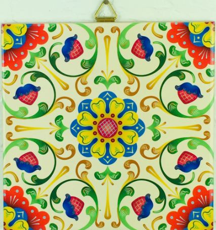 Ceramic Tile-Ecru Folk
