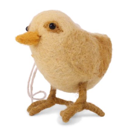 Felt Chicken Standing Ornament Yellow