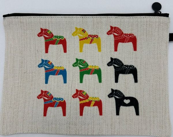 Zip Cosmetic Bag Dala Horses