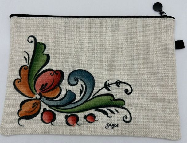 Zip Cosmetic Bag Rosemaling
