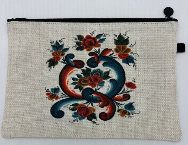 Zip Cosmetic Bag Rosemaling