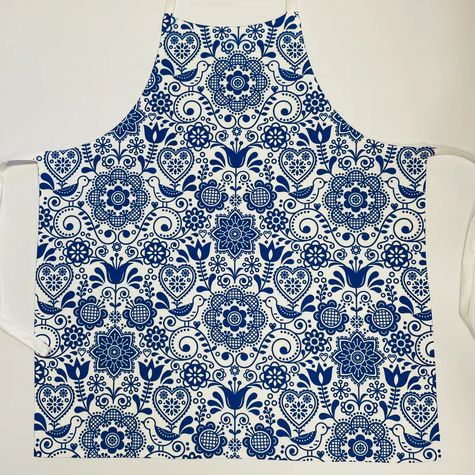 Apron Blue Folk Art