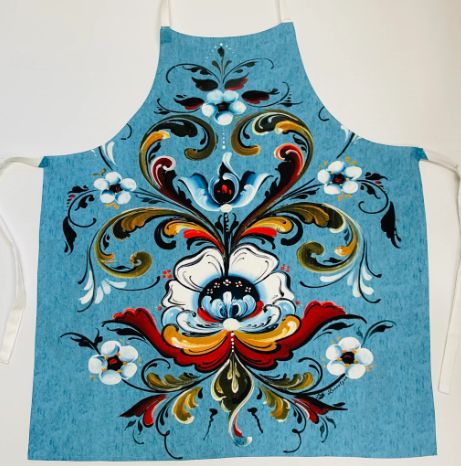 Apron LL Blue Rosemaling