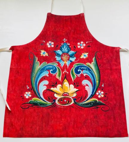 Apron LL Red Rosemaling