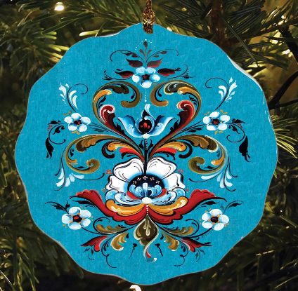 Ceramic Ornament-LL Rosemal Blue
