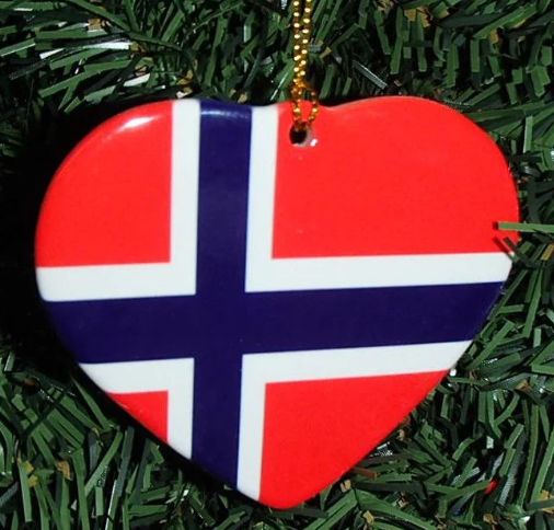 Ceramic Ornament-Norg Flag Heart