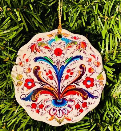 Ceramic Ornament-LL Rosemal White