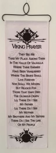 Fabric Wall Hanging Viking Prayer W/ Ship