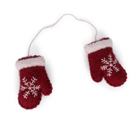 Ornaments Felt Mitten Red 2/Pair