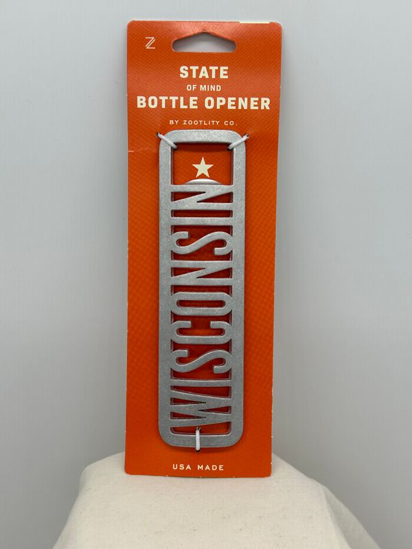 Bottle Opener State Name Wisconsin Aluminum