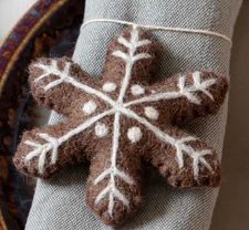 Ornament Felt Gingerbread Star