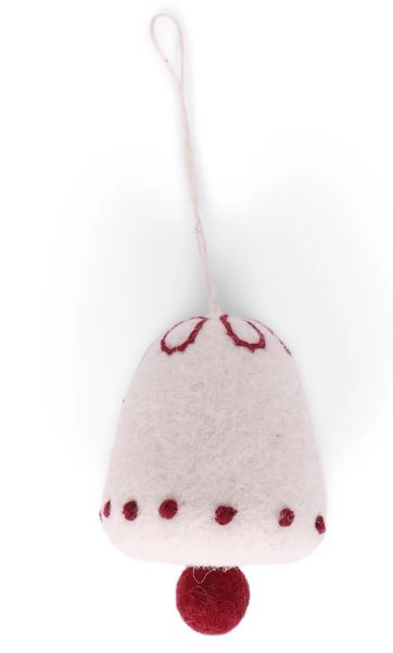 Ornament Felt Bell White