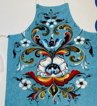Apron Lise Lorentzen Blue Rosemaling