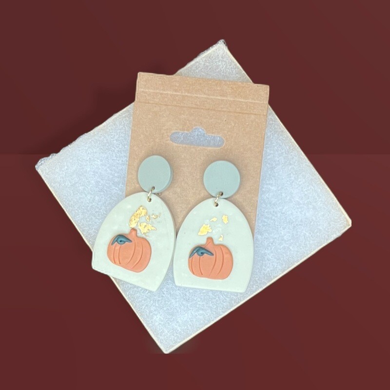 Handmade Simple Pumpkin Earrings