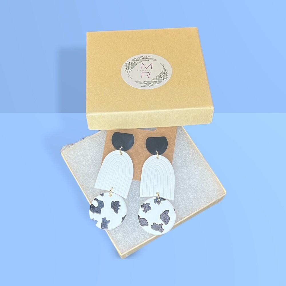 3 Tier Cow Earrings