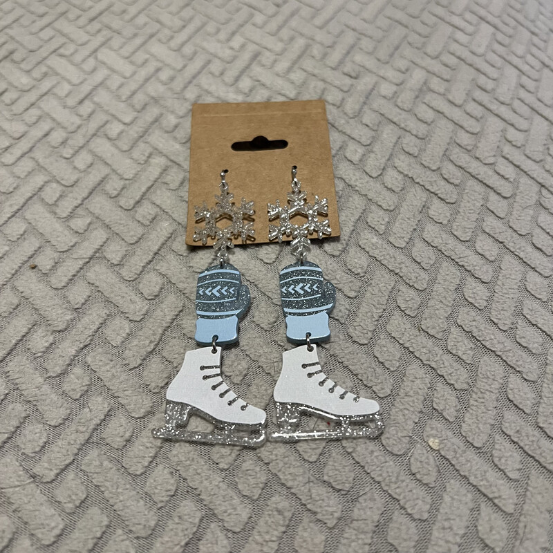 Ice Skate Dangling Earrings