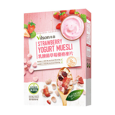 【米森 vilson】乳酸菌草莓 牛奶優格麥片(300g/盒)
