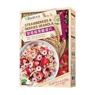 【米森 vilson】草莓莓果脆麥片 蔓越莓可可 麥片(350g/盒)