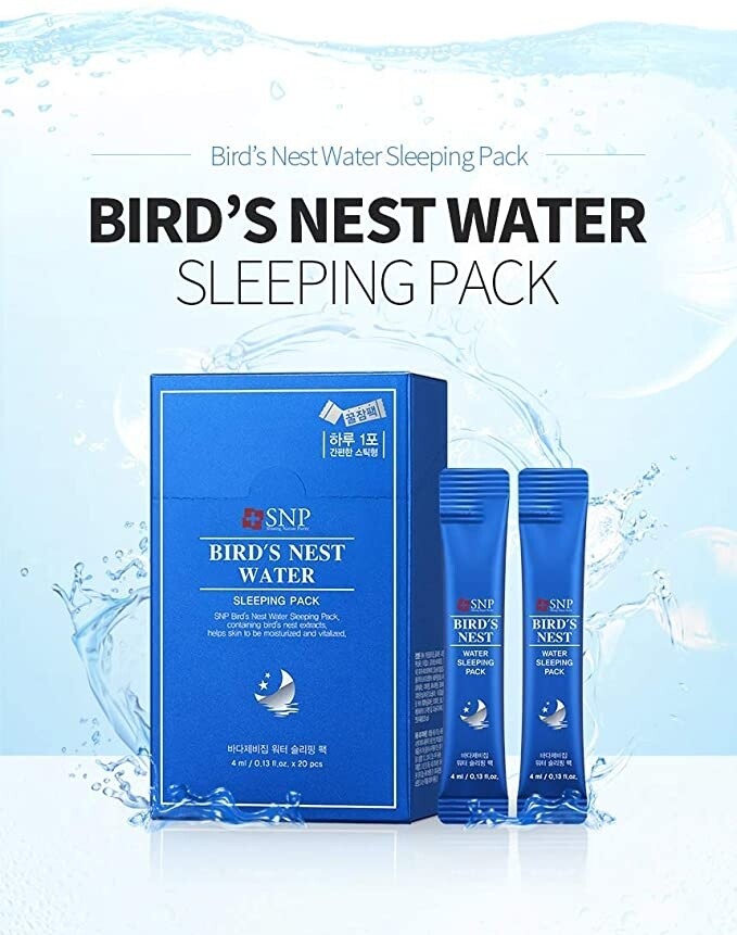 SNP Bird's Nest Water Sleeping Pack 5pcs×4ml
