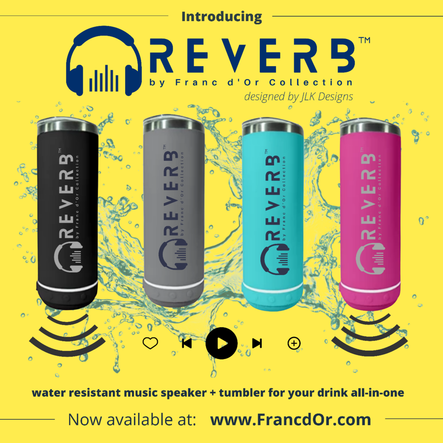 Speaker Tumbler | REVERB by Franc d'Or Collection, designed by JLK Designs