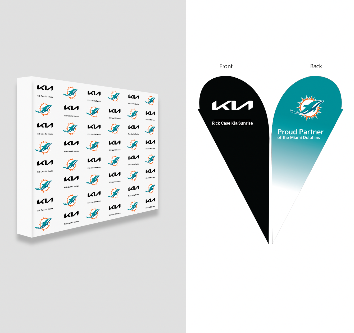 Custom Co-Branded Photo Wall and Double Sided Teardrop Banner Kit