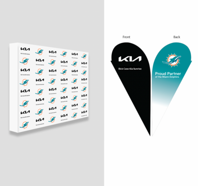 Custom Co-Branded Photo Wall and Double Sided Teardrop Banner Kit