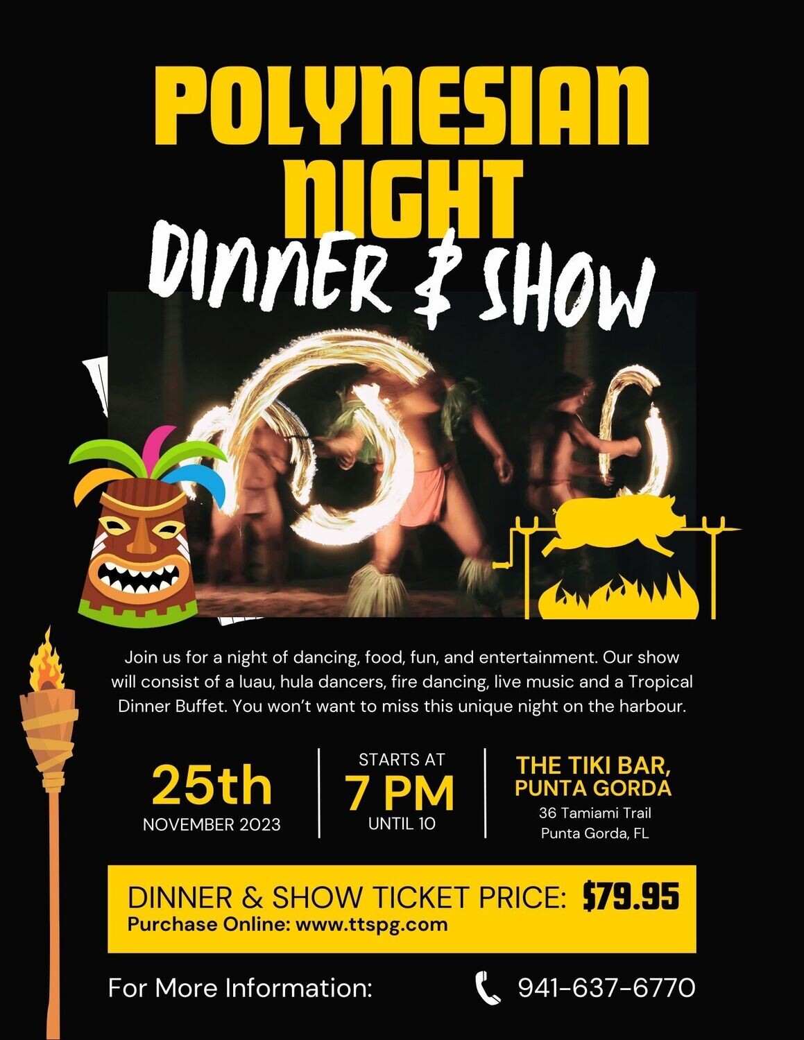 Polynesian Night Dinner & Show Package (November 25th)