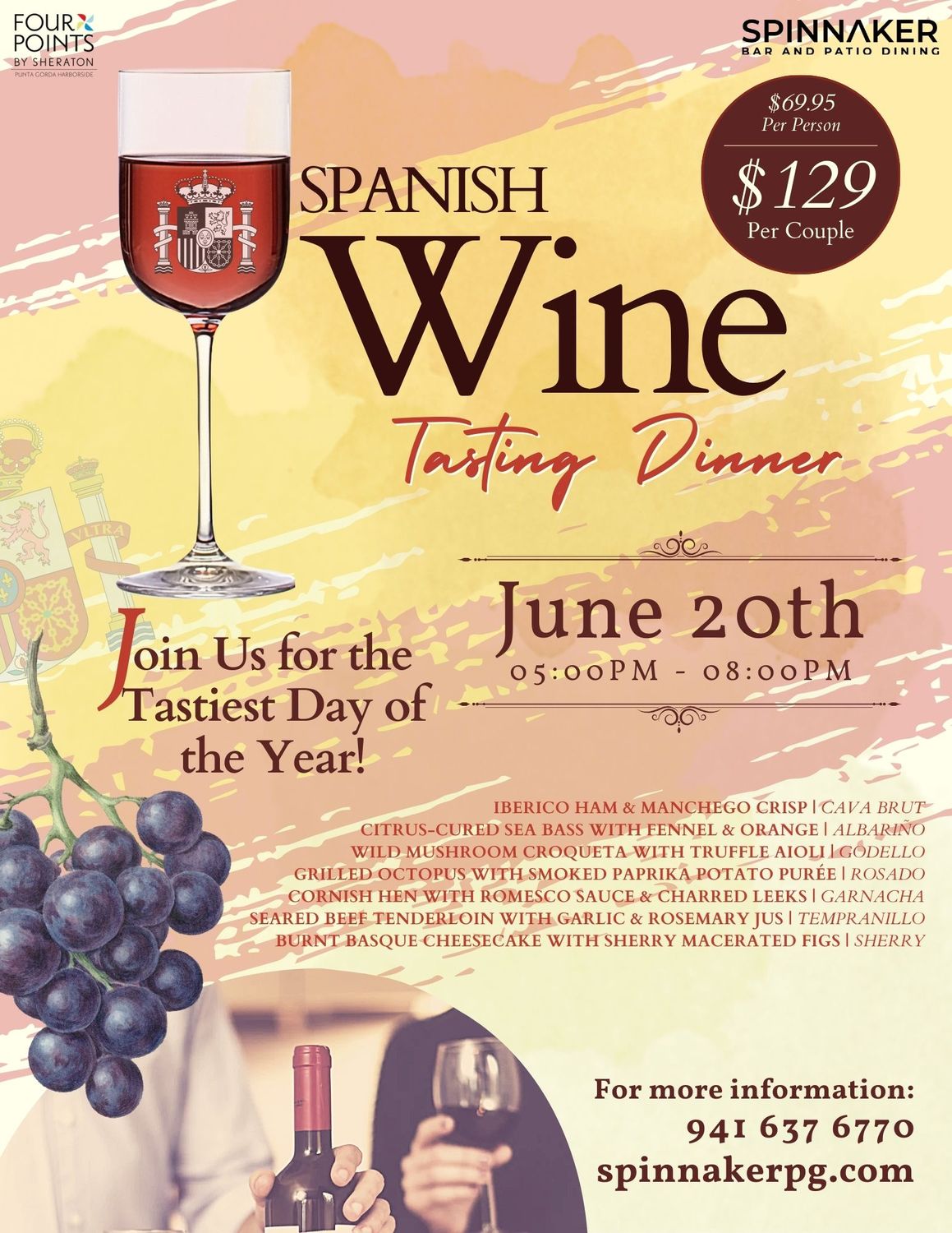 Taste of Spain Wine Tasting Dinner (June 20th)