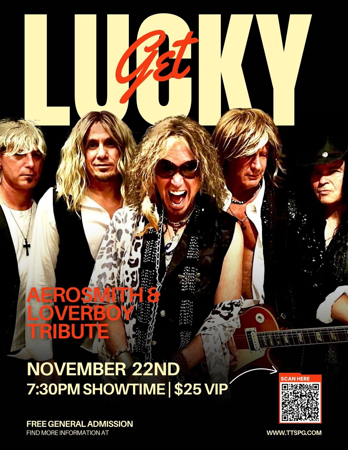 Get Lucky - Loverboy, Bad Company, Aerosmith Tribute (November 22nd)