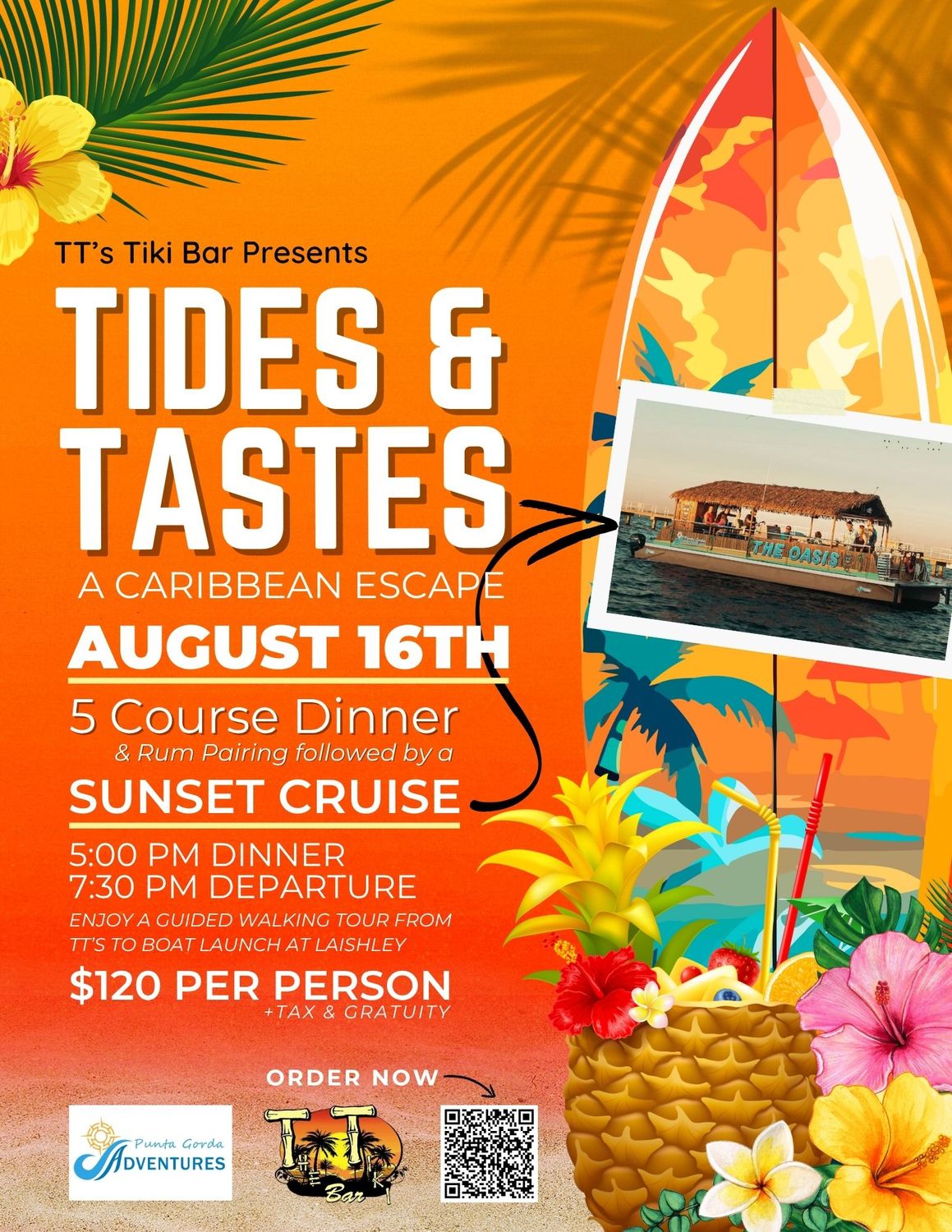 Tides &amp; Tastes: A Caribbean Escape - Dinner &amp; Sunset Cruise (August 16th)
