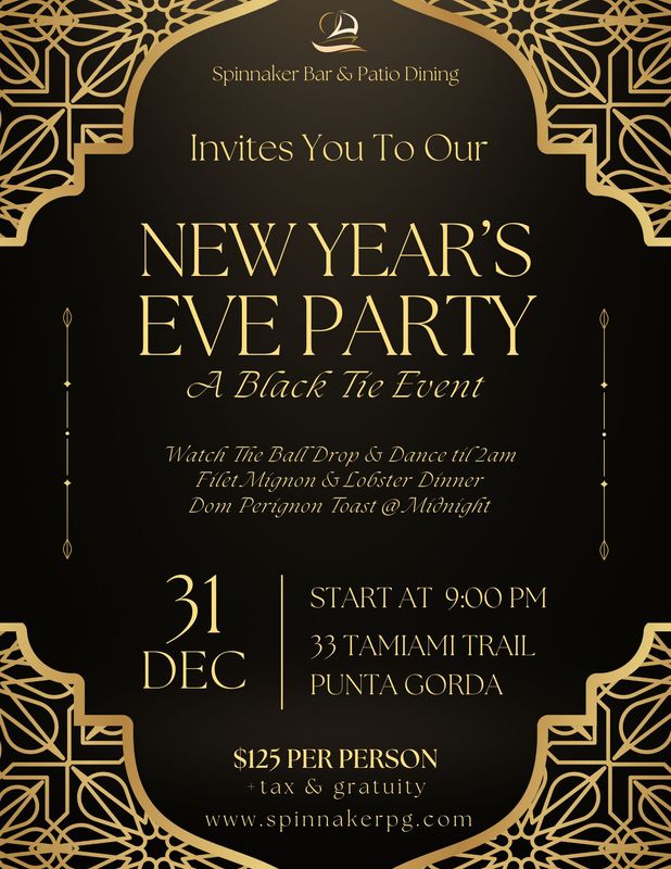 New Year&#39;s Eve at Spinnaker (December 31st)