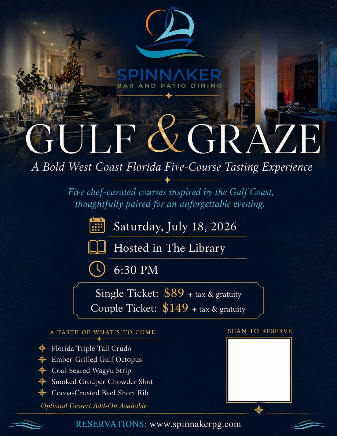 Gulf &amp; Graze -  A Bold West Coast Florida Five-Course Tasting Experience (July 18th)