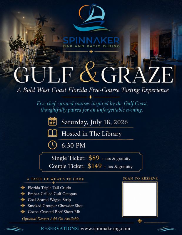 Gulf &amp; Graze -  A Bold West Coast Florida Five-Course Tasting Experience (July 18th)