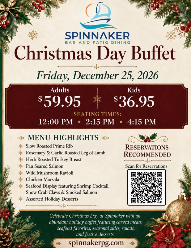 Christmas Dinner Buffet @ Spinnaker Bar &amp; Patio Dining (December 25th)