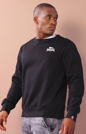 LONSDALE BASIC CREW NECK SWEATER - BLACK