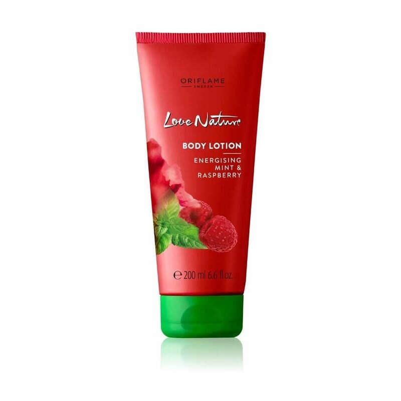 Love nature body lotion energising mint and raspberry
