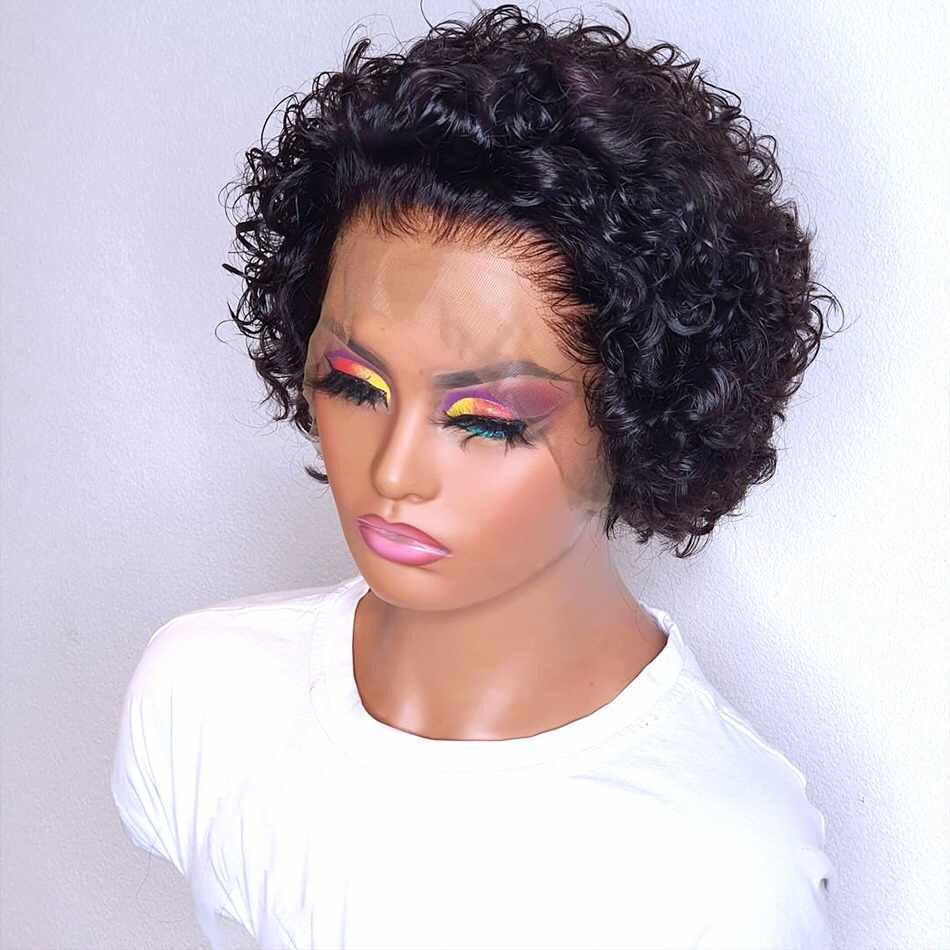 8 inches Curly pixie wig