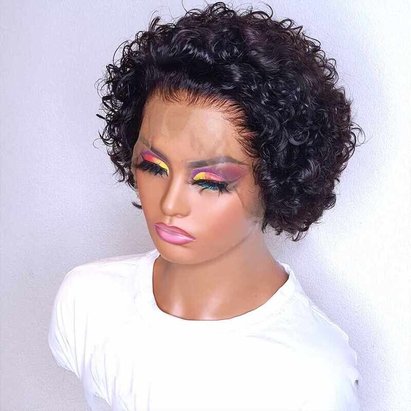8 inches Curly pixie wig
