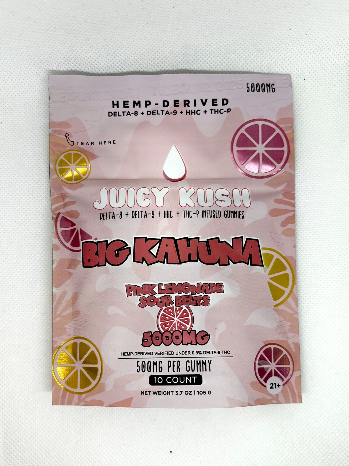 5000mg Juicy Kush Pink Lemonade THC Sour Belts