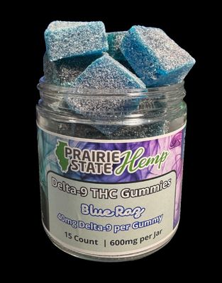 600mg Delta-9 THC gummies

**Illinois Times Best of Springfield 2023 Winner**

40mg Delta-9 THC per Gummy

15 Gummies per Jar

New Flavors: Strawberry, Blue Raz, Green Apple

Delta-9 THC is the traditional form of THC found in cannabis and sold in dispensaries.

Our THC Gummies are more potent and are more affordable than the big dispensaries.

Our Delta-9 THC is extracted directly from hemp - No conversion process involved.

Delta-9 THC has the same chemical makeup regardless if it is extracted from hemp or traditional cannabis.

Caution: Causes Intoxicating effects.

Keep out of reach of children and pets.

Do not drive or operate heavy equipment after consuming.

Disclaimer: All products are forms of THC - All will result a positive drug test for THC.