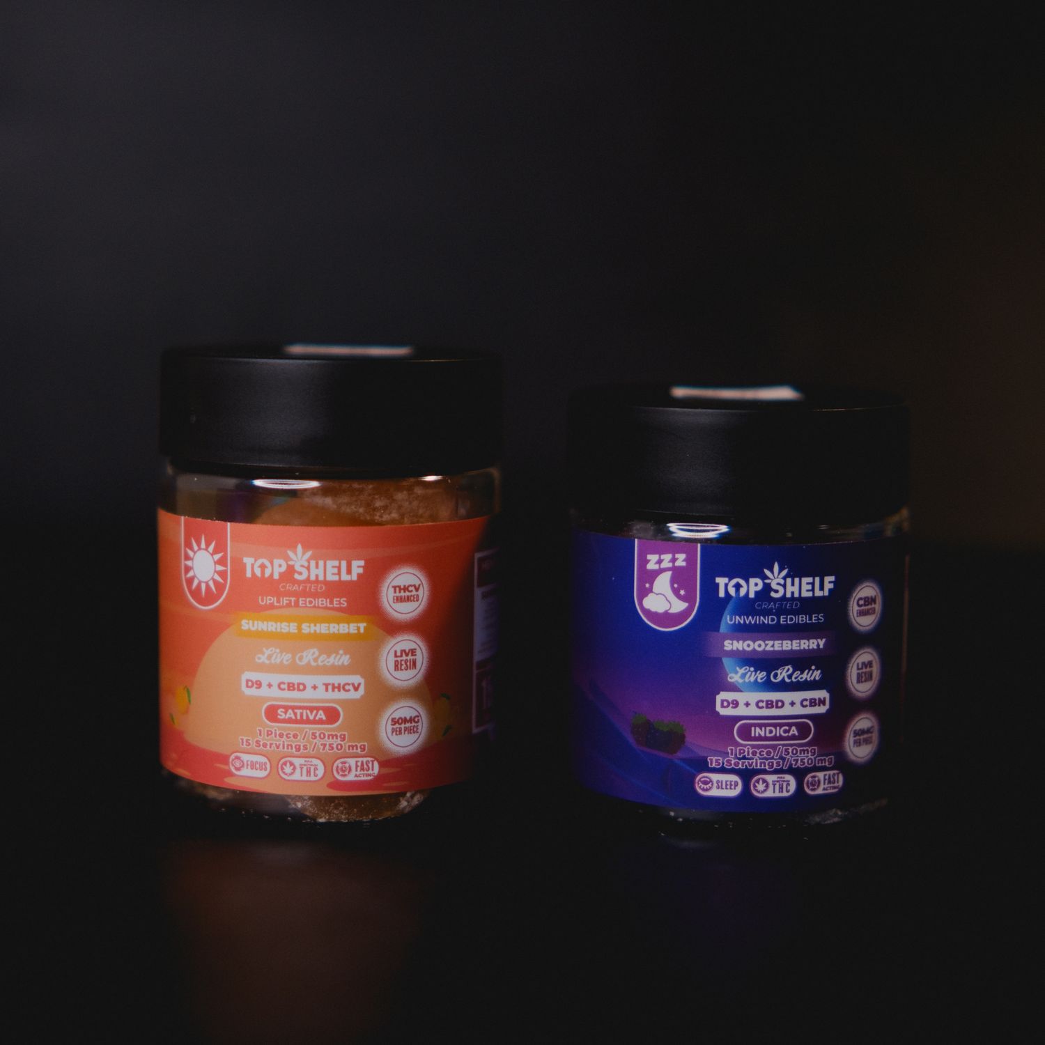 Top Shelf CBD+THC Live Resin Gummies