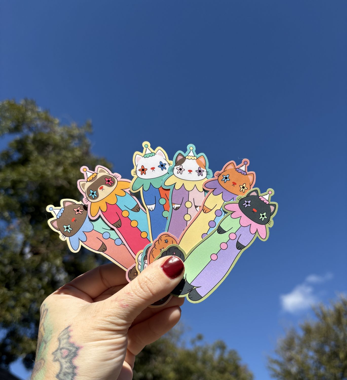 Clown Cat Stickers-Large Size