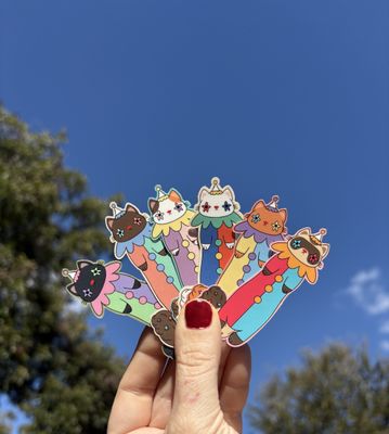 Clown Cat Stickers-Small Size