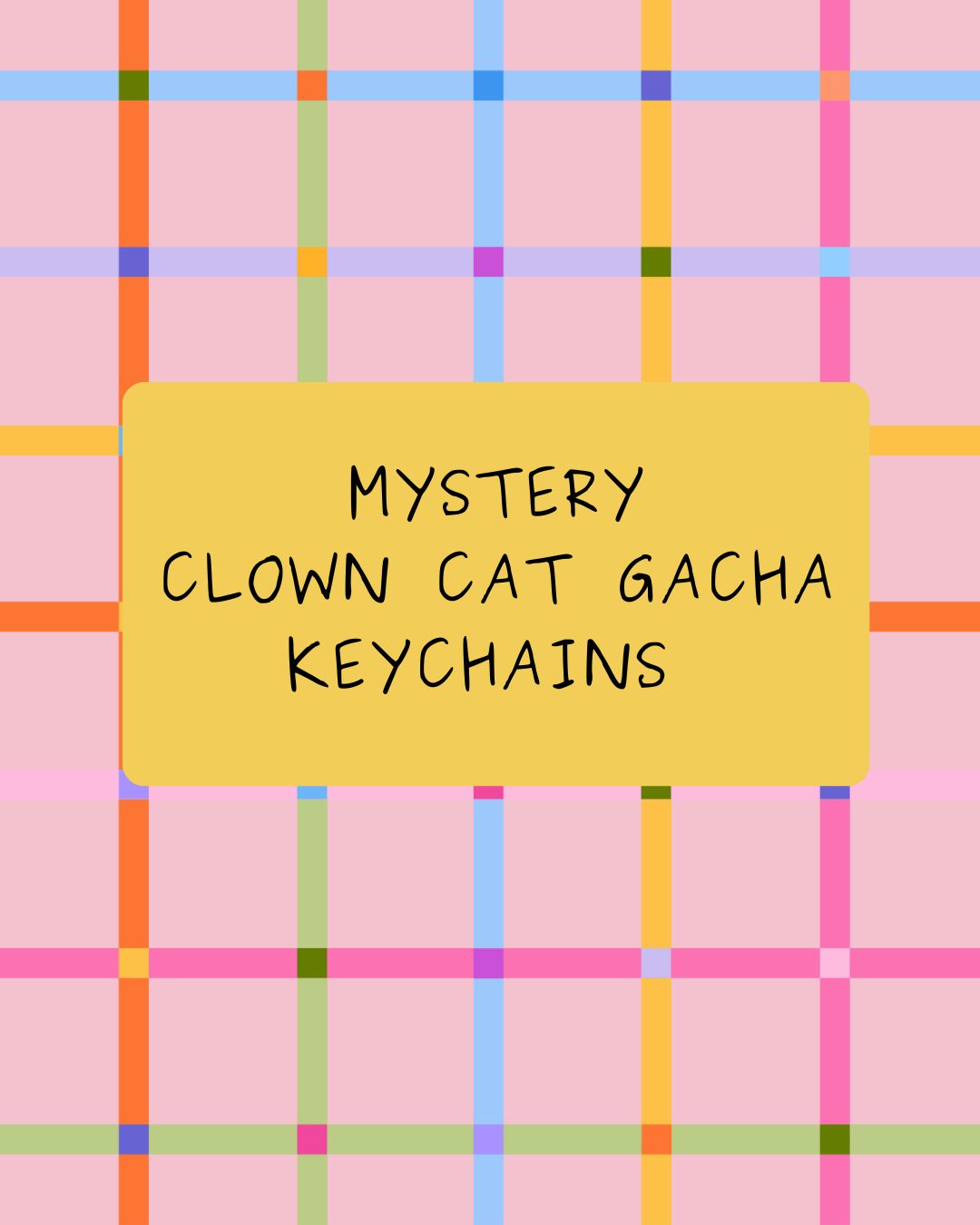 Mystery Gacha Clown Cat Keychain