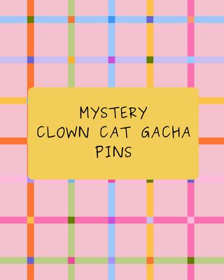 Mystery Gacha Clown Cat Pin
