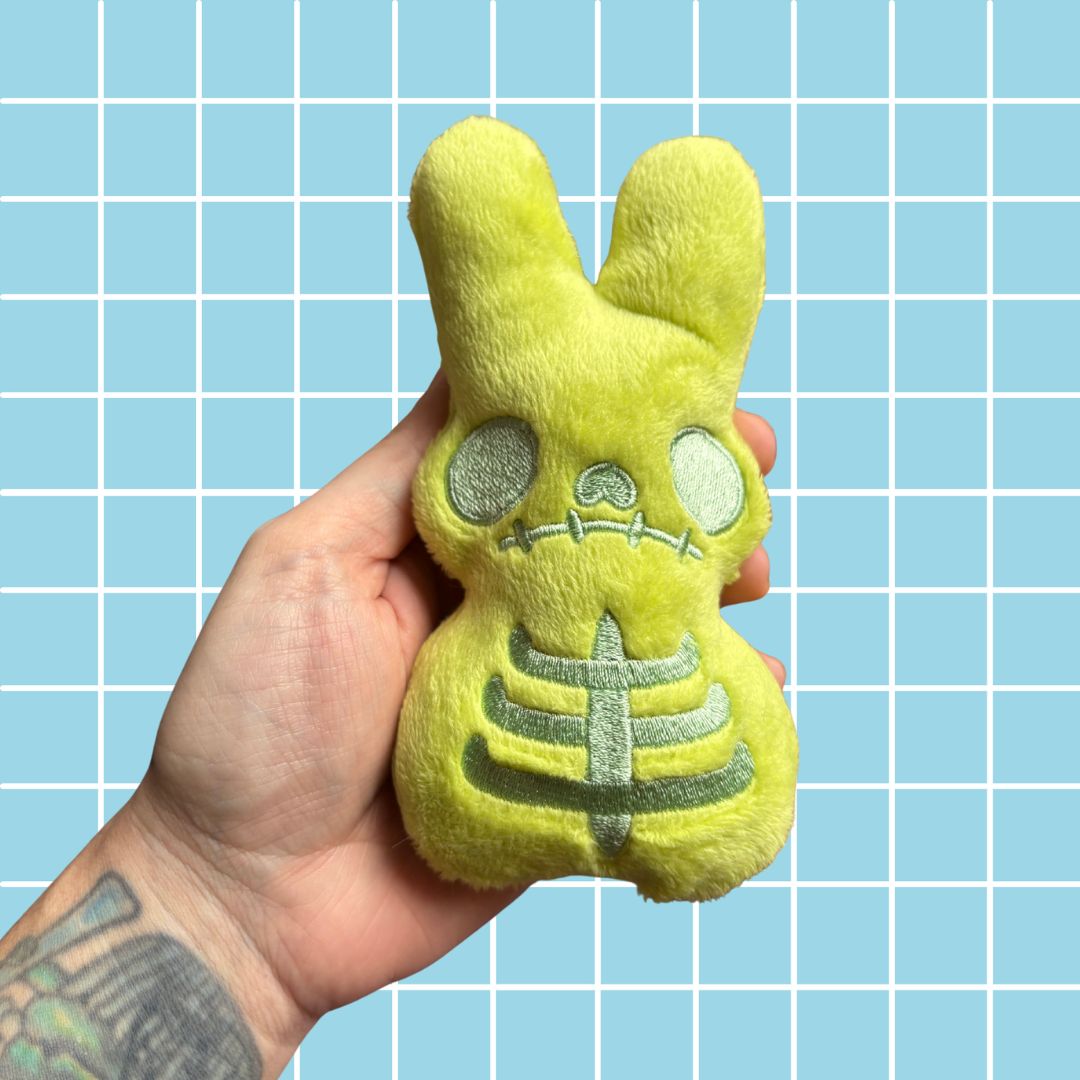 Skully BunBun Plushie-Lime Green
