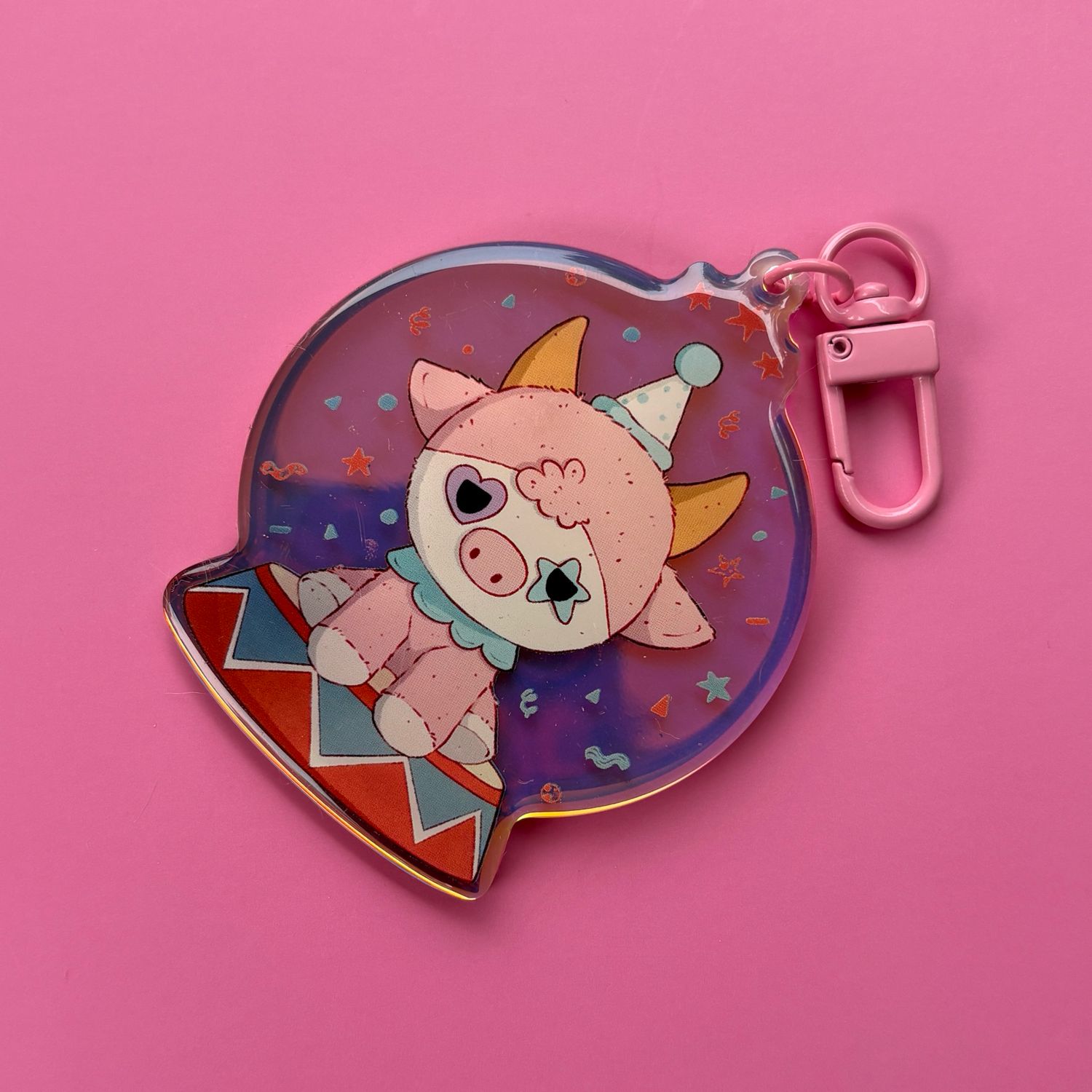 Clown Circus Keychain- Alfie the Cow