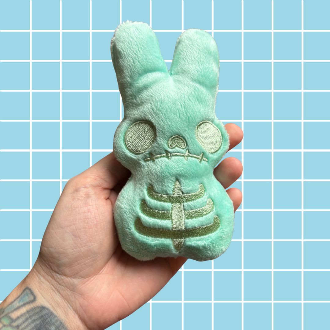Skully BunBun Plushie-Light Teal