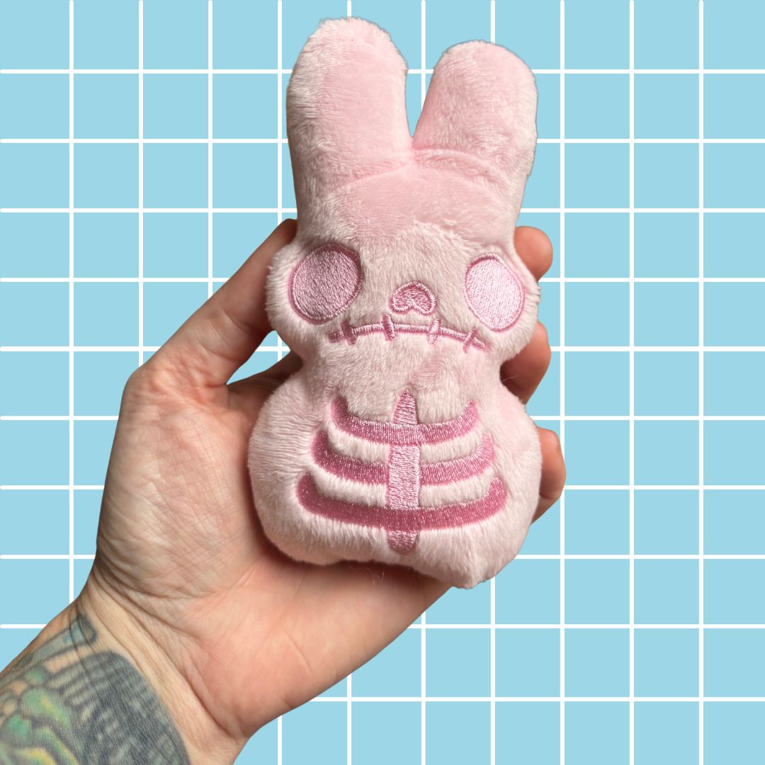 Skully BunBun Plushie-Light Pink