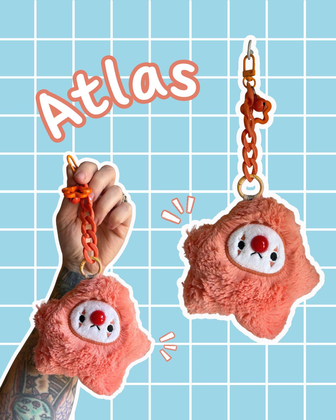 Atlas the Clown Star Keychain